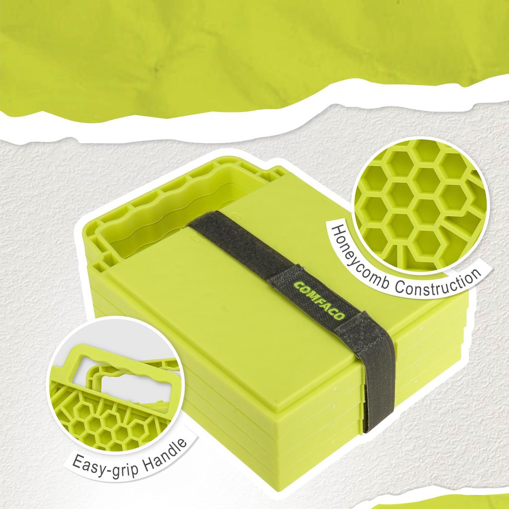 LTWHOME RV Stabilizer Pad Leveling Block Heavy Duty Mini Jack Pad Jack Mount Anti-Sinking 6.5 x 8.4 Inch 4 Pack