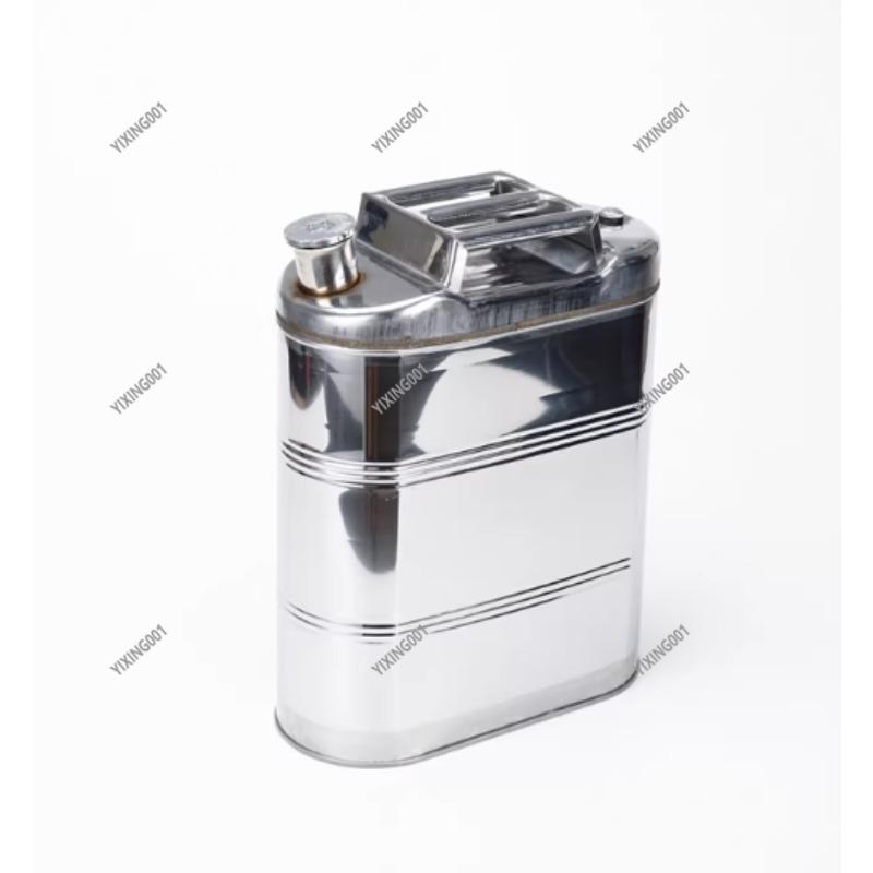 /20/30L Stainless Steel Oil Can - 430 Thickened 3-Handle Fuel Storage Jerrycan for Car Emergency Refueling