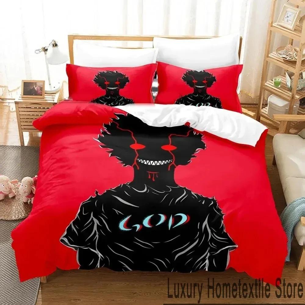 Anime Mob Psycho 100 Bedding Set Duvet Cover Pillowcase King Queen Size Boys Adult Bedroom Decor