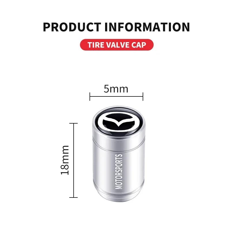 4pcs Car Tyre Valve Cap Bolt-on Nozzle Dust Cap Wheel Valve Cap For Mazda 3 5 6 323 626 RX8 7 MX3 MX5 CX5 Axela Atenza Gadgets