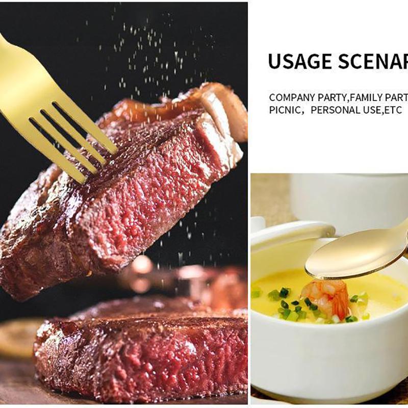 24Pcs tableware set gift box Stainless steel Western steak knife fork spoon tableware kitchen tool set for household commercial