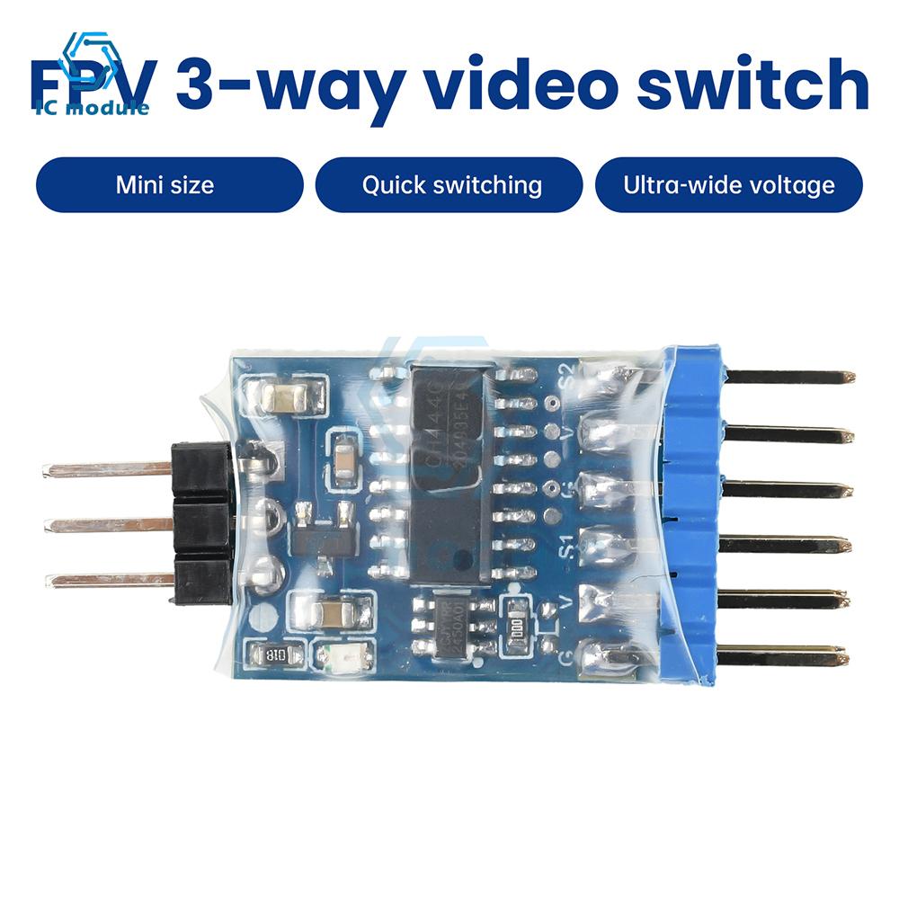 3 Channel Video Switcher Module 3-Way Video Switcher DC 5-12V For FPV Drone UAV Accessories