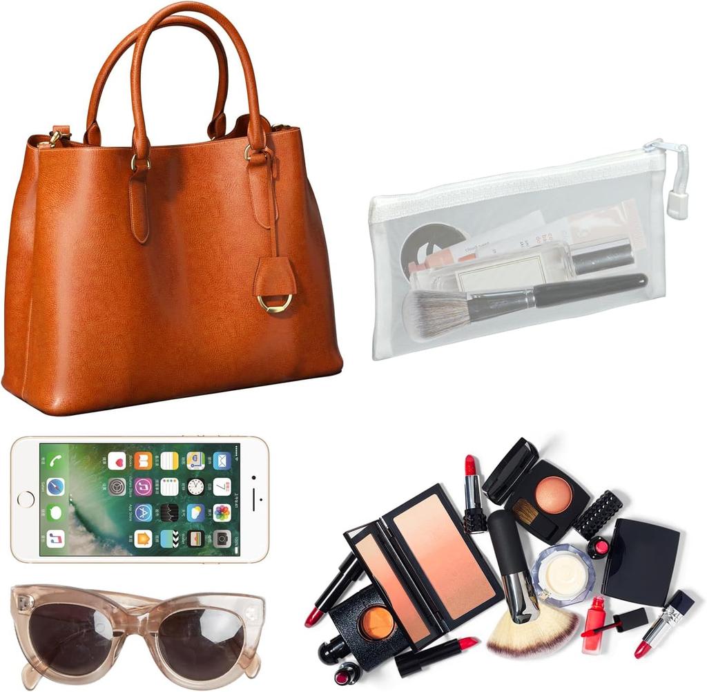 6/12 PCS See-Through Mesh Zipper Pouch Durable Nylon Mini Bag for Travel Makeup Cables Purse Organizer Insert for Toiletries