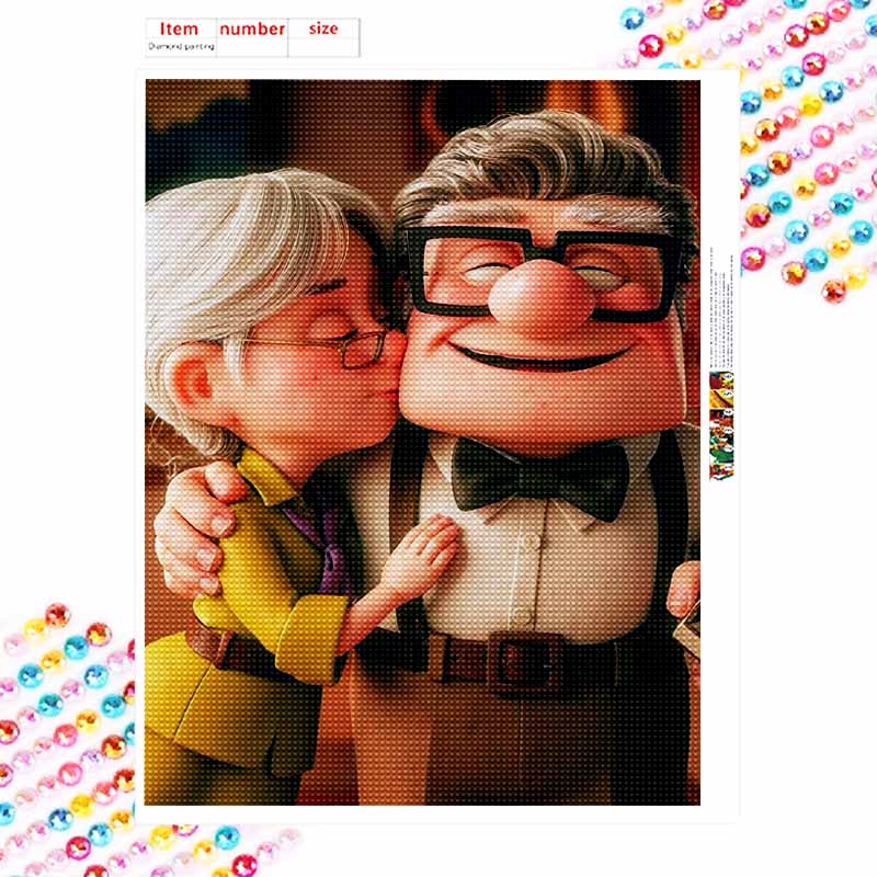 Disney Diamond Painting Kit Carl and Ellie Kiss Diamond Hand Embroidery 5D DIY Diamond Art Home Decor Creative Handicrafts Gift