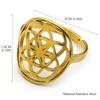 Flower Seed of Life Mandala Ring for Women Men Stainless SAteel Gold Color Sacred Geometric Adjustable Rings Jewelry anillo