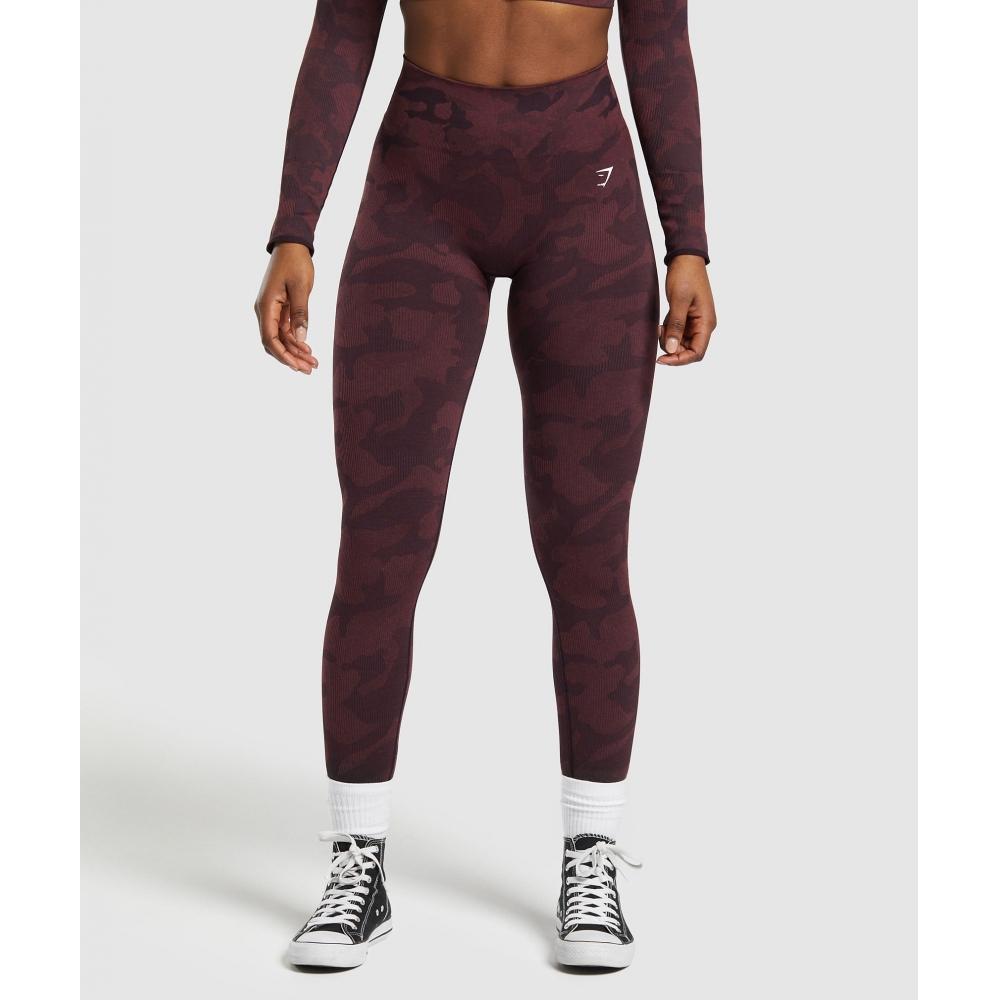 

GYMSHARK Адаптировать камуфляжные бесшовные леггинсы сливово-коричневые бордовые коричневые B5A8B NCDL XXS