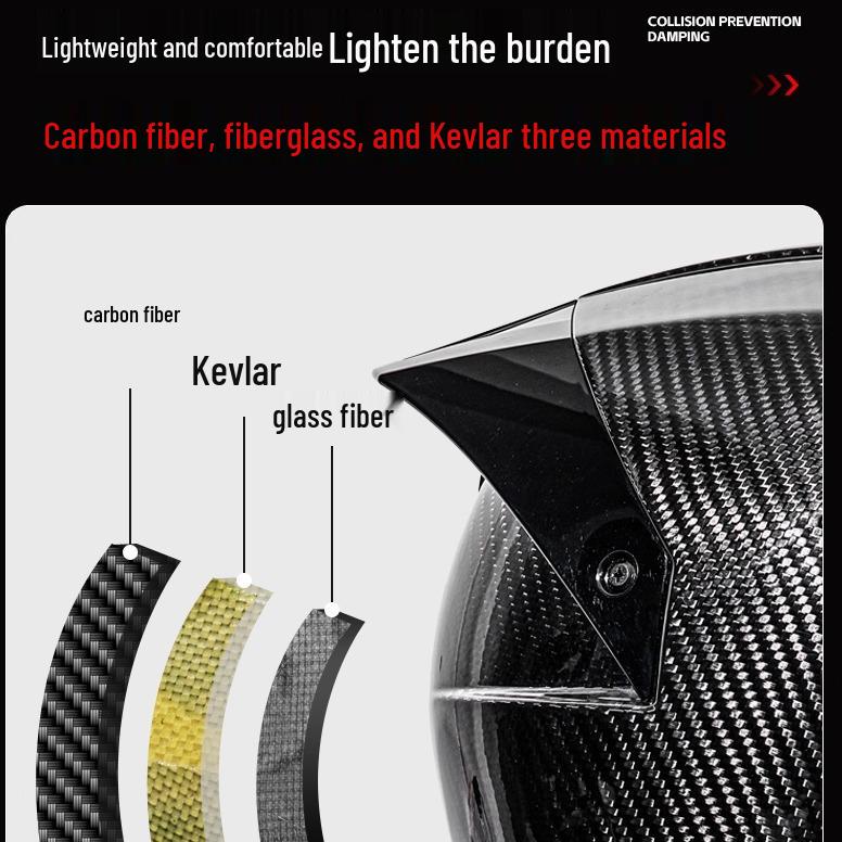 Carbon Fiber Ultra-light Full Face Motorcycle Helmet - Anti-fog, Racing, Unisex