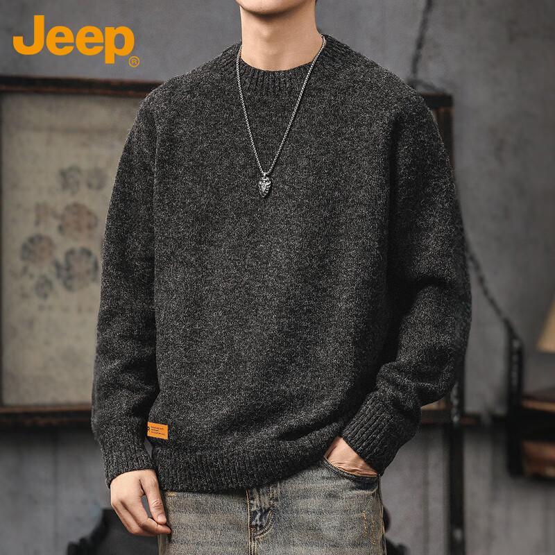 JEEP Men's Autumn/Winter Thickened Crew Neck Knit Sweater