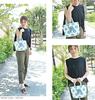 Canvas Tote Mini Lunch Eco with Mini Tote 878020 Osushi Ga Ippai Bag, Bag, Bag, Bag, Bag-in-Bag, Mother's Bag, Small, Pocket, Self-Standing, Women's