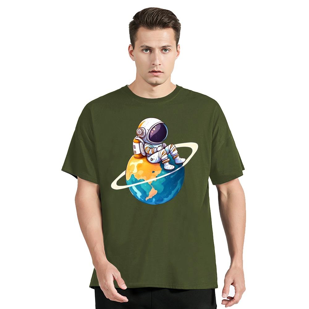 Astronaut Funny Print Graphic T-shirt Polyester Hip Hop New Summer Fashion Streetwear Tshirt Unisex Tops Tees O-neck Loose