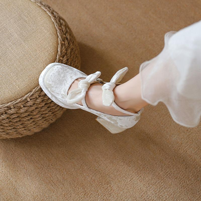Mary Jane Wedding Shoes Main Wedding Dress Gentle French High Heels Women's Spring 2025 New Waterproof Table Barbie Shoes