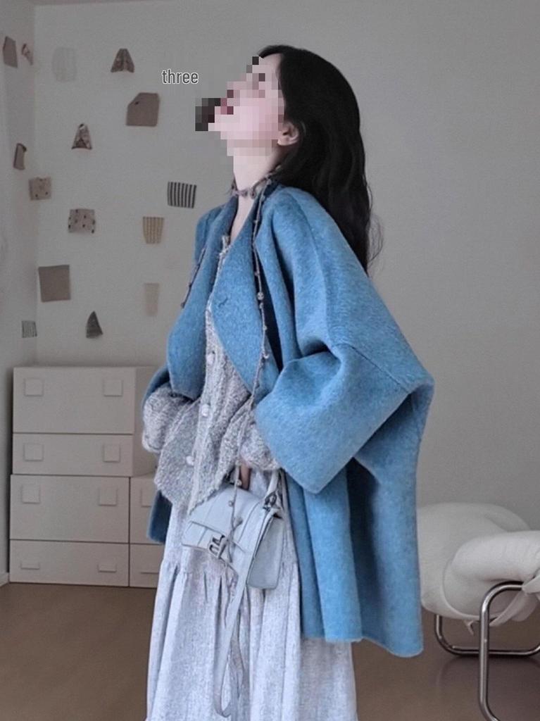 Autumn & Winter Wool Half-Body Skirt & Cardigan Set - Gentle Style for Women