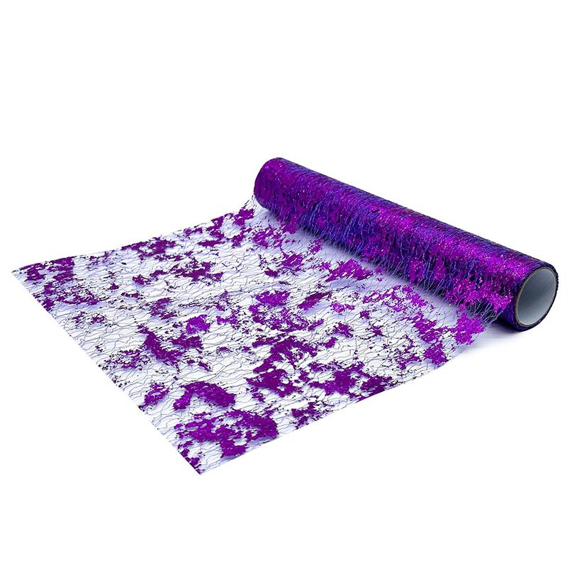 5 yardů třpytivý zlatý běhoun na stůl Horká ražba třpytivá bronzová fólie Síťovaný role Ubrousek na stůl Sprcha pro miminko Párty Svatba Vánoční dekor