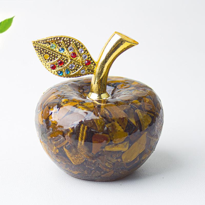 Resin Crystal Apple Figurine For Home Office Decor Gift For Teens Collectors