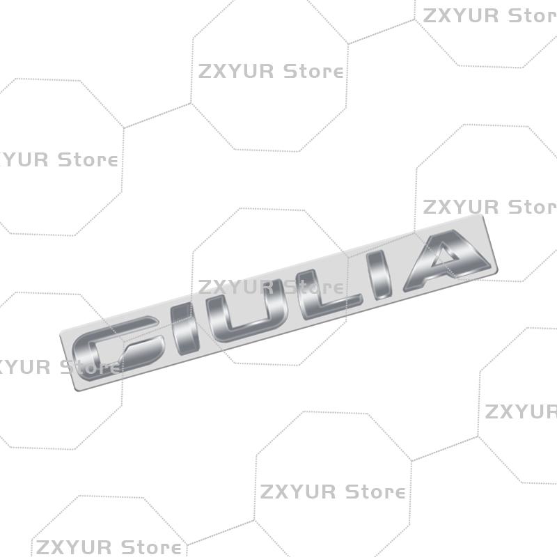 1Pc Giulietta Giulia STELVIO ABS Emblem Car Sticker Letter Badge Decal Body Rear End Trunk Decor Accessories