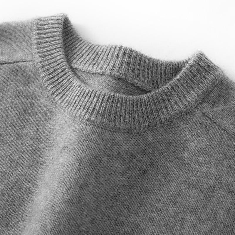 2025 Winter Crew Neck Cashmere Shirt European High-end Thickened Bottom Men's Cashmere Sweater