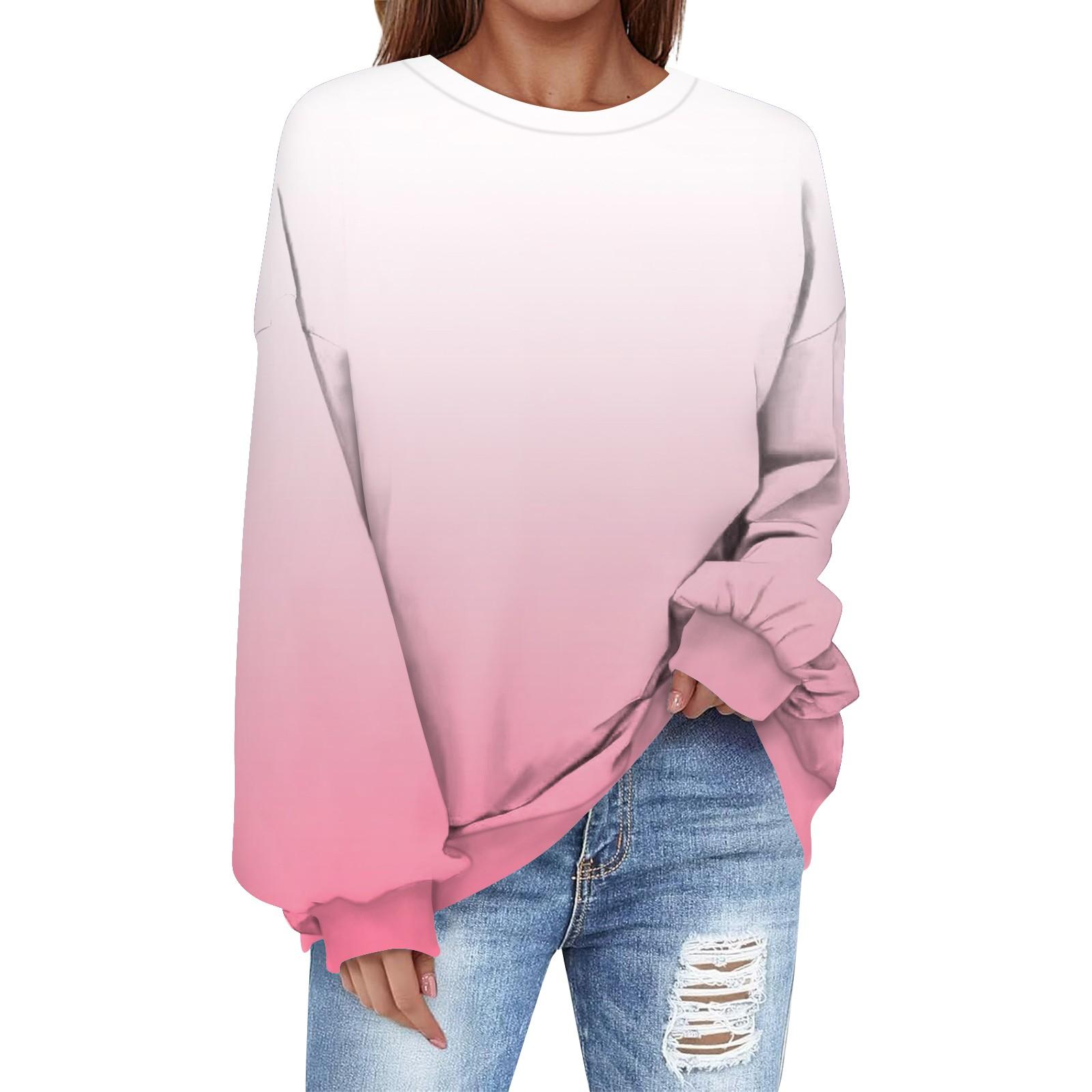 Толстовка большого размера для женщин с круглым вырезом и принтом — фото 10