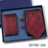 Men's Black Striped 3-Piece Gift Set: Hand-Tied 8cm Tie with Pocket Square & Cufflinks