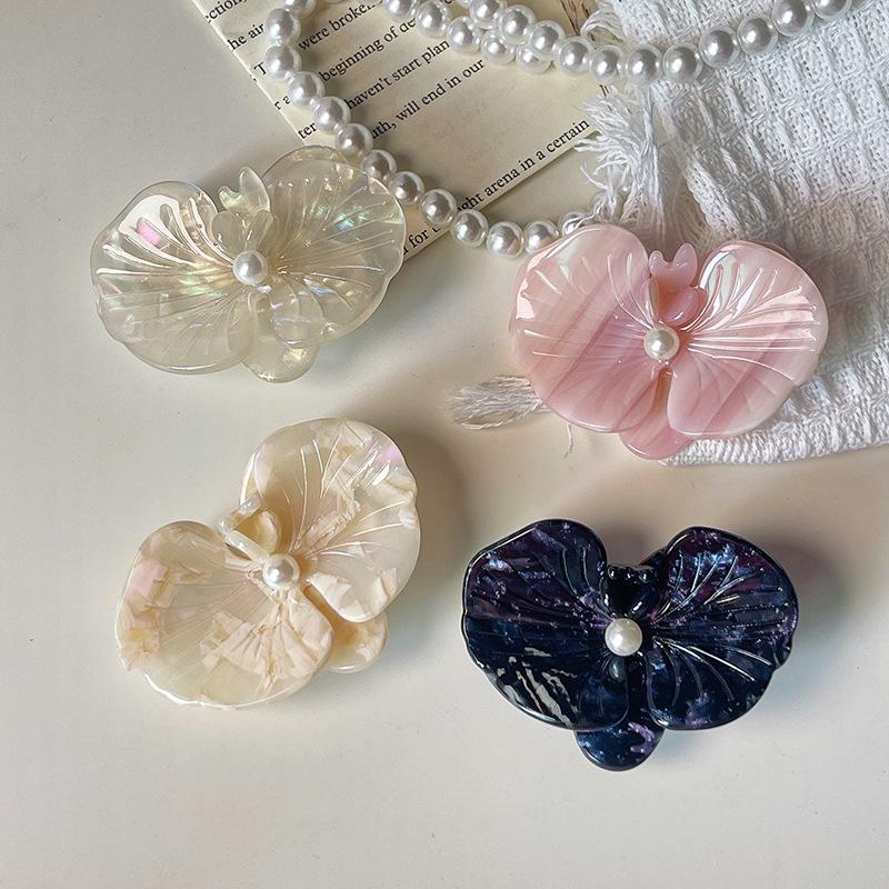 Sweet pink Phalaenopsis hairpin Women new ambiance photo flower duck beak clip spring/summer side clip hair accessories