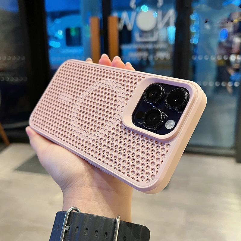 Ultra Thin Heat Dissipation Mesh Magnetic Case for iPhone 17 16 15 13 12 14 11 Pro Max for Magsafe Matte Shockproof Hard Cover