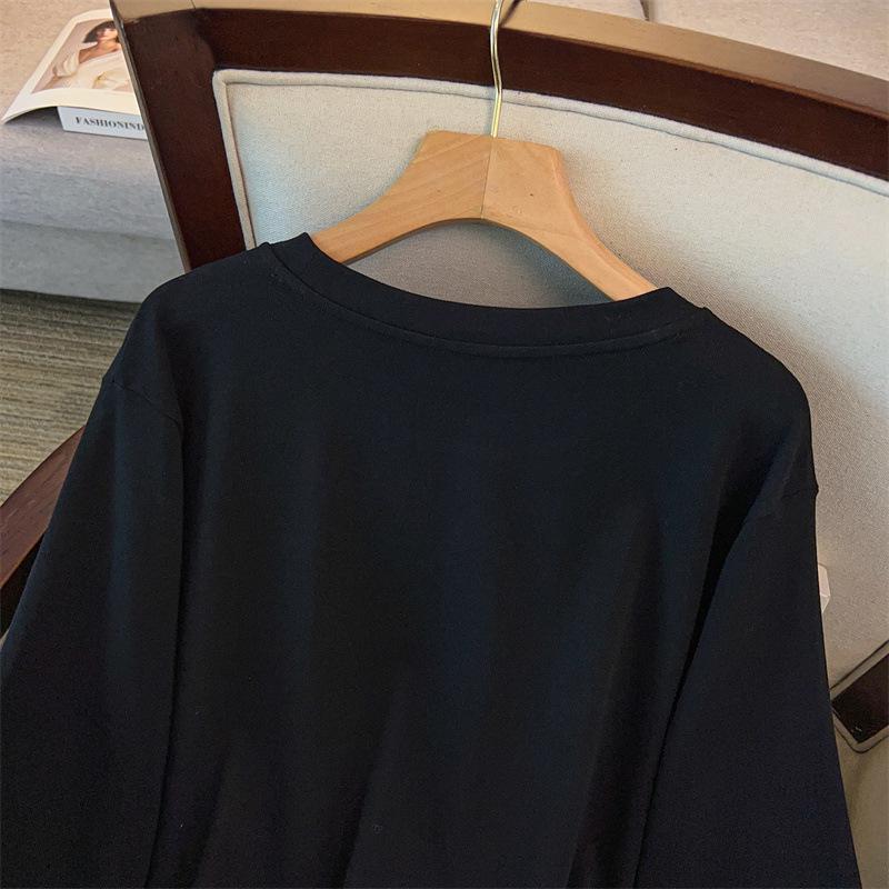 Haut de base tricoté ample à col rond pour femme grande taille, Tour de poitrine 150/160, Longueur moyenne (350-9136)