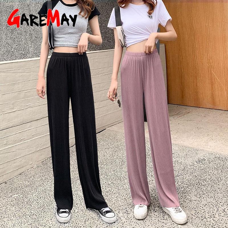 Pantaloni estivi per donna Gamba larga impilata morbida sciolta  caviglia-lunghezza vita alta Pantaloni casual Pantaloni Capri Pantaloni  femminili Slacks acquista in modo economico — spedizione gratuita,  recensioni reali con foto — Joom