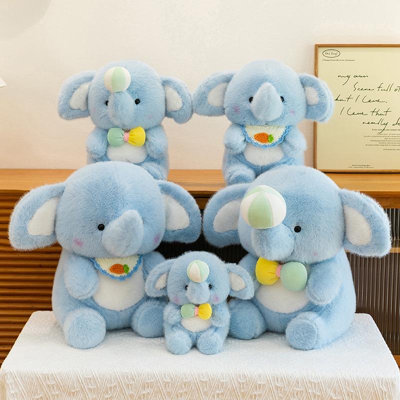 Popular Happy Baby Elephant Doll Learning Ornament Tie Cute Plush New Year's Toy Ornament Accompanying Doll
