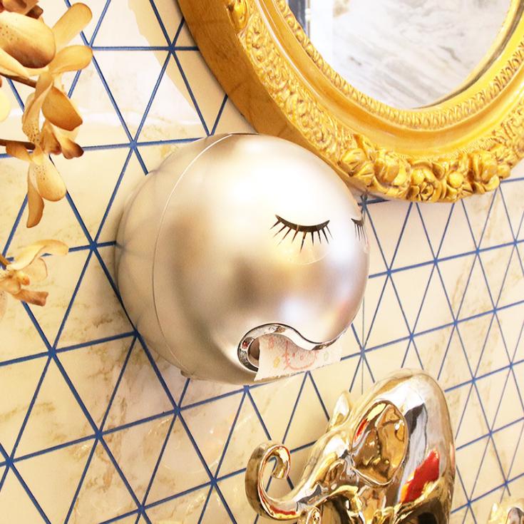 

Настенный туалет и кухня мультфильм водонепроницаемый рулон туалетной бумаги трубка туалетная бумага коробка Emoji Roll серебряный