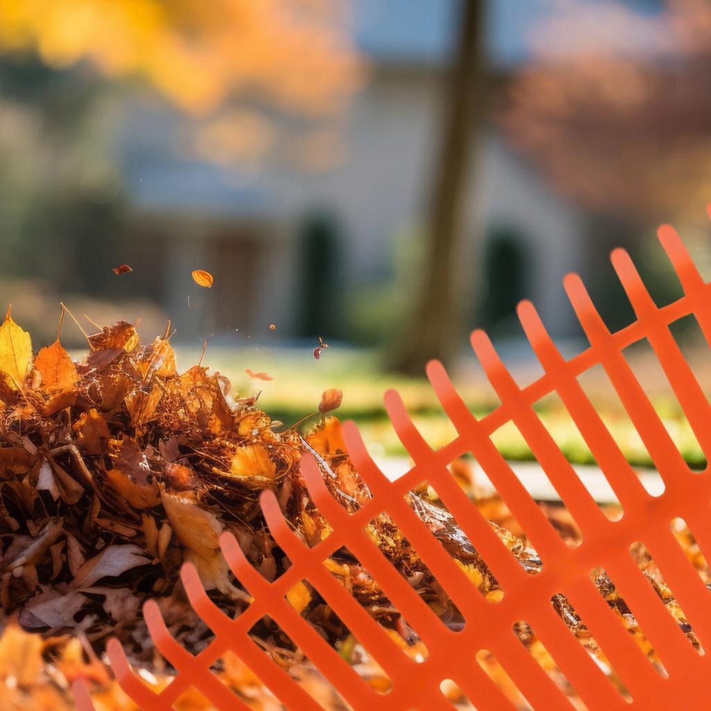 KADAX Plastic Garden Rake for Leaves Claws Without Handle Orange