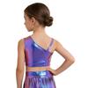 Mädchen Jazz Dance Crop Top Asymmetrische Schulter Metallische Quasten Tanzbekleidung