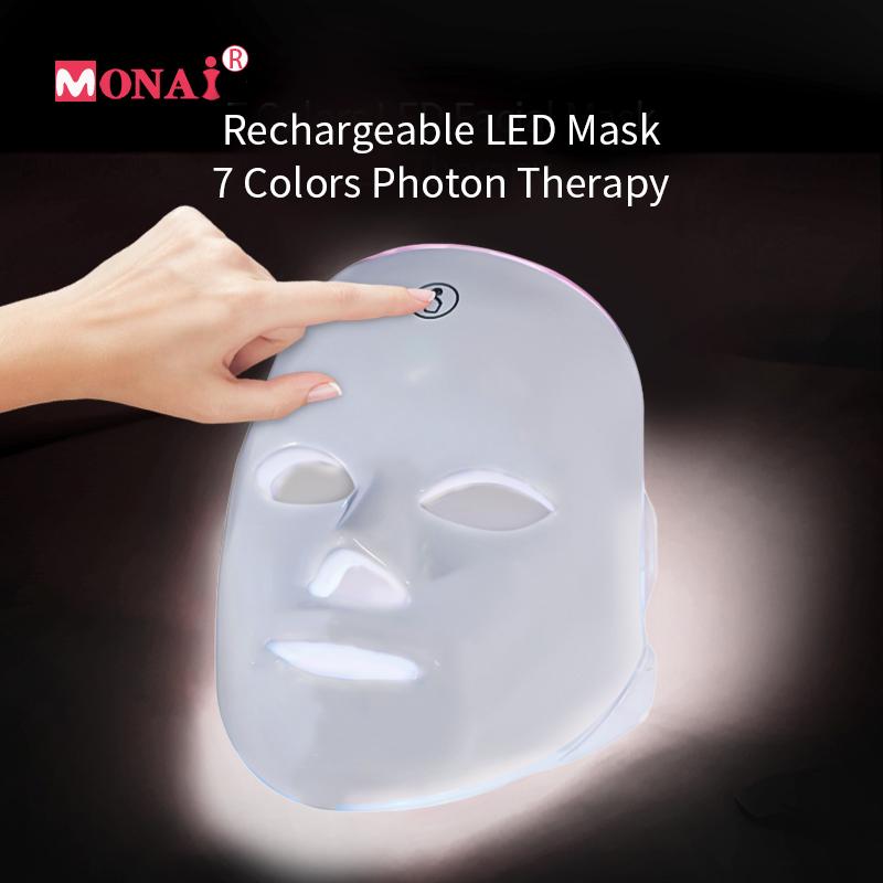 LED Light Face Mask Beauty Device Skin Brightening Soothing Facial Care Tool with Multicolor Light for Home Personal Skincare