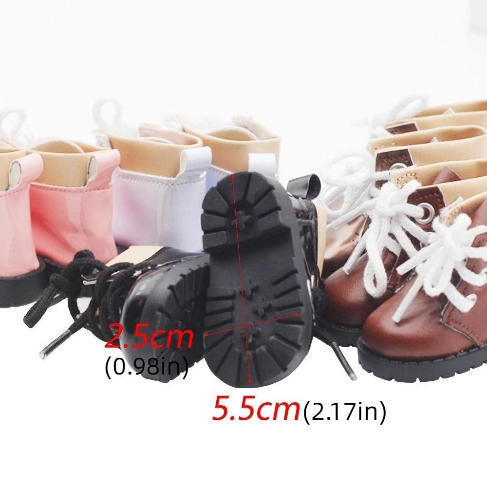 1 Pair Casual Wear Doll PU Leather Shoes PU Leather 20cm Doll Leather Boots  DIY Doll