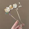 1Pcs Party U-Shaped Hair Pin Hair Accessories Elegant Retro Magnolia Flower Alloy Hair Clip Perfect For Curling Or Straight Hair