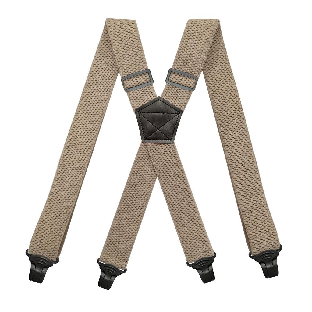Doucharming Unisex 4-Clip Elastic Suspenders with Corn Pattern - 3.8cm