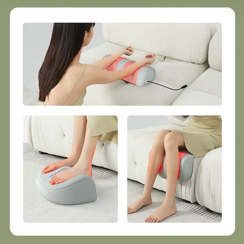 Shiatsu Foot Calf Massager Electric Kneading Massager Built-in Rotation Heating Function Leg Arm Muscle Relaxation Multipurpose