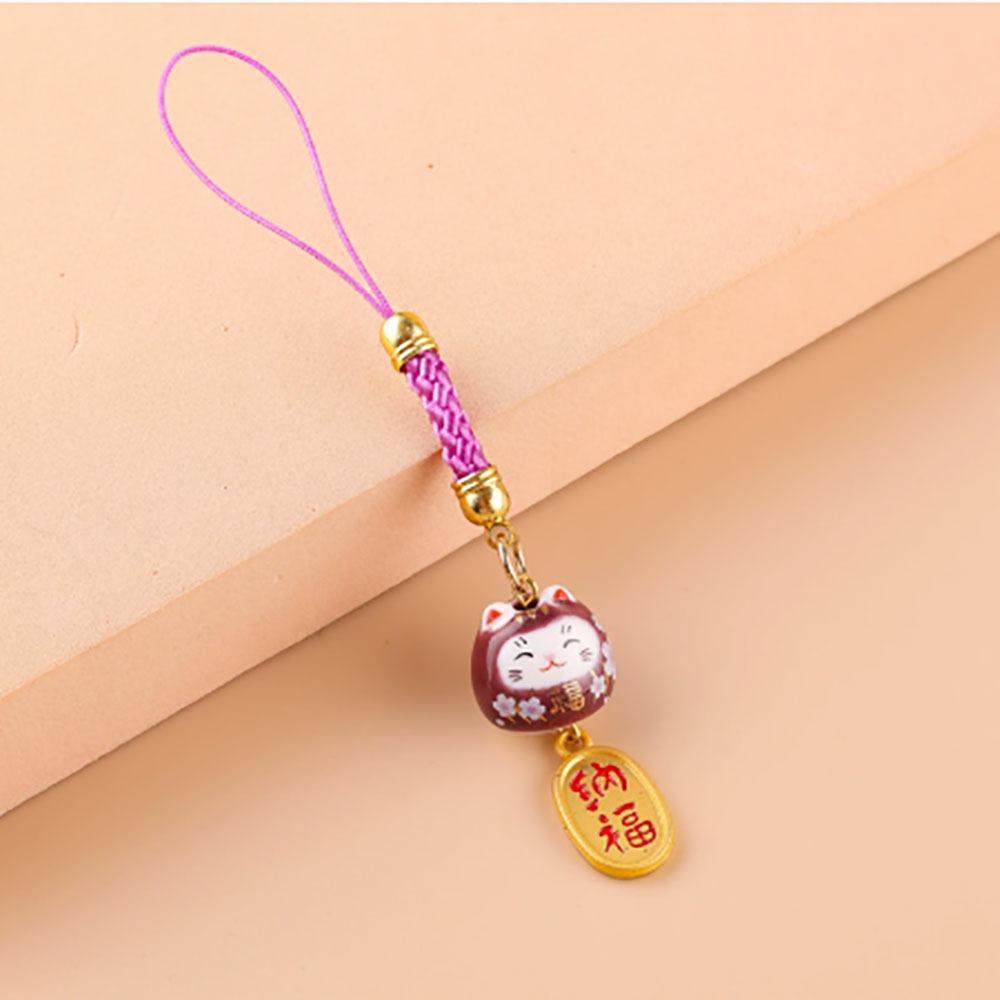 Rope Decor Hang Lanyard Phone Key Strap Lucky Cat Phone Straps Bag  Accessories