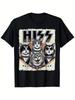 Funny Hiss Cats Rock Band Style T-shirt