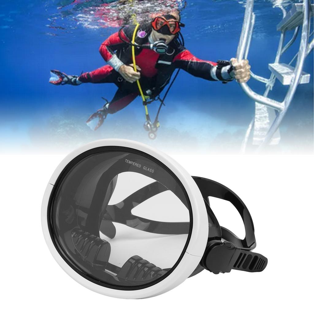   Diving Goggles Tempered Glass Lens Waterproof HD 180 Degree Panoramic Field Of View Snorkeling Silicone Diving Goggles for Swimming Adults