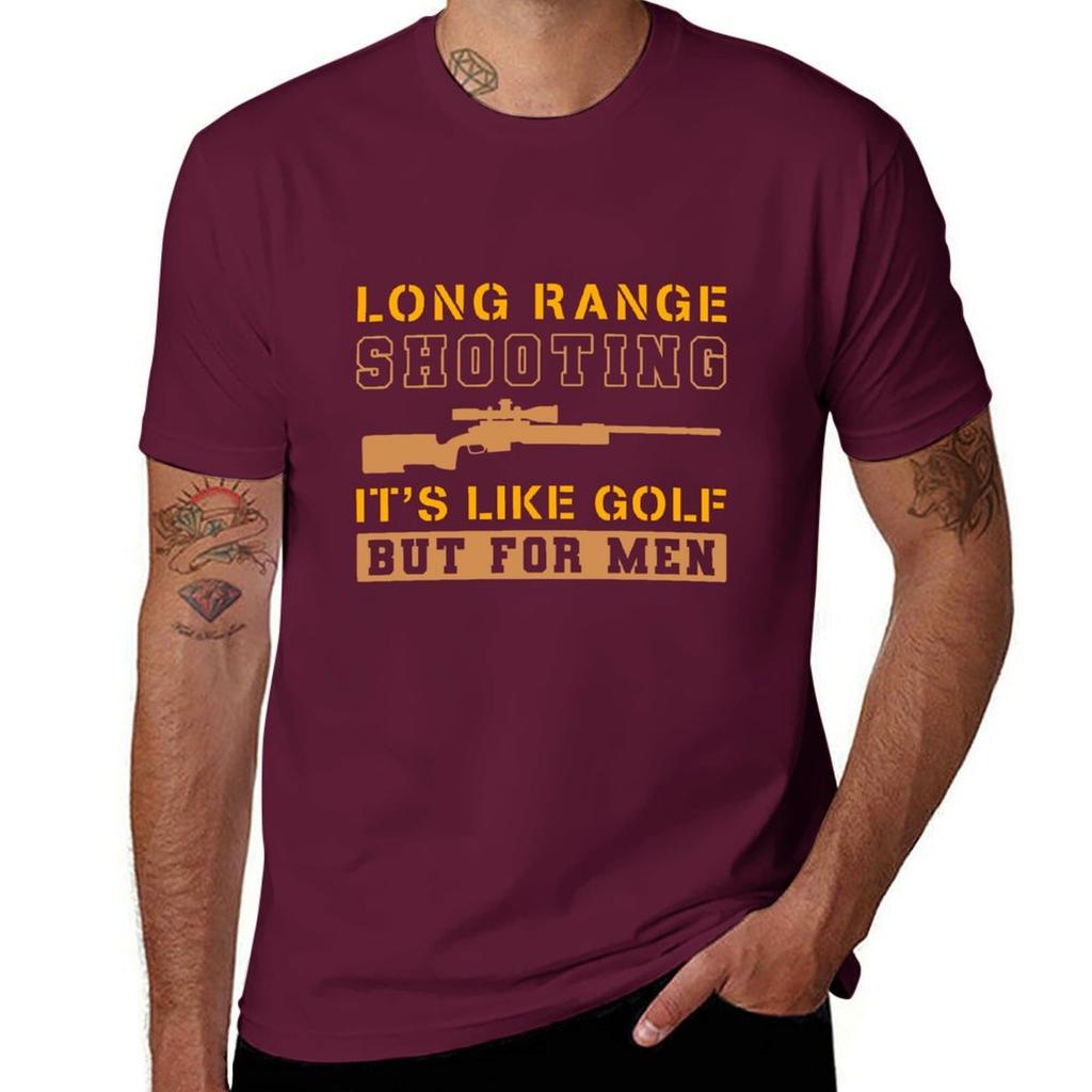 Long Range Shooting It's Like Golf But For Men T-Shirt cotton graphic tees oversized t shirt mens designer clothes
