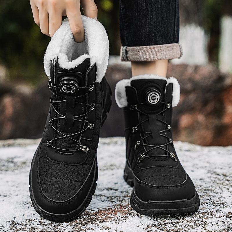 Men's Winter Comfortable Plush Warm Thick Sole Height Increasing Leisure Boots High Top Boots Fashion Youth Versatile Work Boots