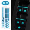 1/2PCS Car Styling Window Switch Luminous Stickers Nighting Glowing Button Auto Stickers Universal Green Orange Blue