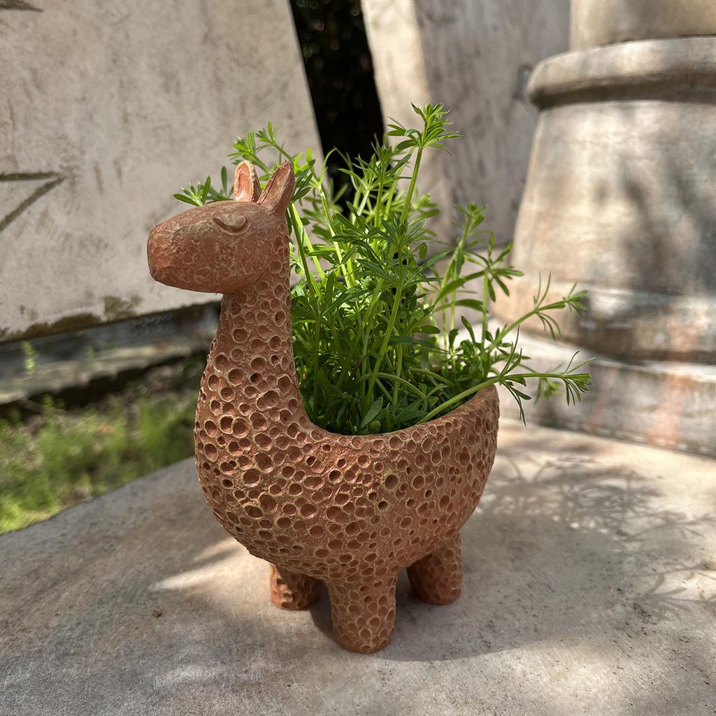 Nordic Style Cute Deer Flower Pot Resin Statue, Unique Animal Succulent Plant Flower Pot