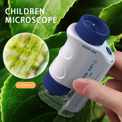Sada ručního mikroskopu s LED světlem 60X-120X Domácí škola Biologie Vzdělávací hračky pro děti STEM dárek
