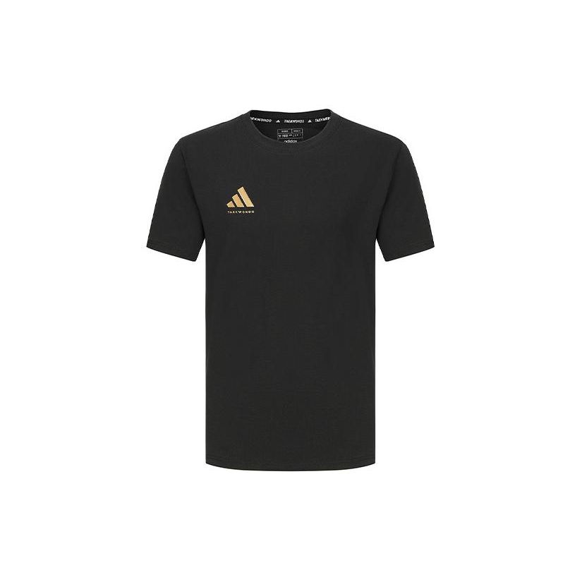 Adidas Printed Logo Breathable Lightweight Quick-Dry Round Neck Short Sleeve T-Shirt Unisex Tops Black ADICLTS24CTK-BG