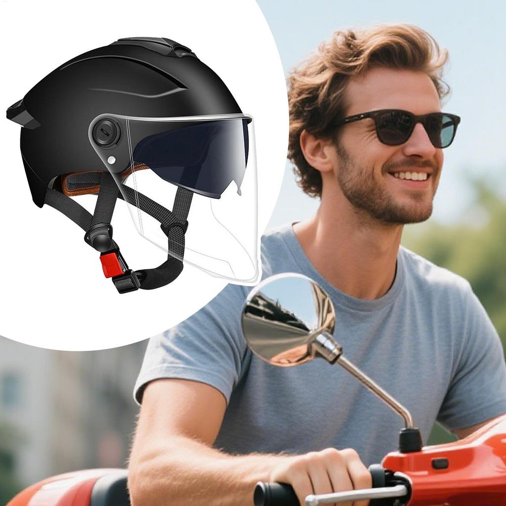 Helmet For Motorcycle Open Face Adults Helmets Protective Gear Double Visor Breathable Headgear For Street Motorbike Sportbike