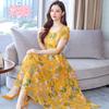 Summer Printed Short-sleeved Dress Foreign Style New Early Autumn Women's Clothing Temperament Popular Mother Slim Skirt