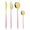 4 pz/set Oro Nero In Acciaio Inox Stoviglie Posate Da Tavola Coltello Colorato Forchetta Cucchiaino Posate Eco Friendly Per Il Partito