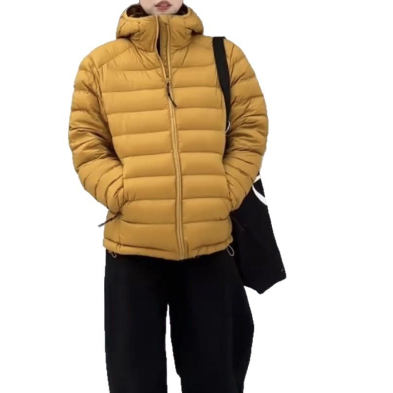 Autumn and Winter New Light and Thin Hooded Ribs Down Jacket Women's White Duck Down Short Fashion Warm Jacket