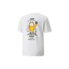Puma Garfield Cartoon Logo Print Short Sleeve T-Shirt Men Tops White 534433-02