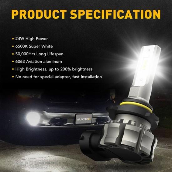 AUXITO 9140 9145 Fog Light H10 LED White Driving Bulb Extremely Bright B3F EXC